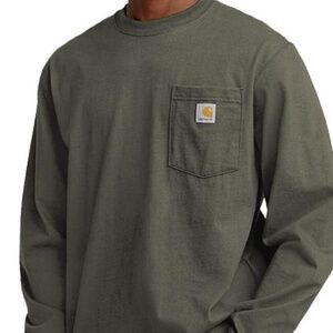 CARHARTT MEN'S LOOSE FIT  LONG SLEEVE POCKET T-SHIRT MEDIUM DUSTY OLIVE